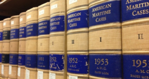 A long line of law books 