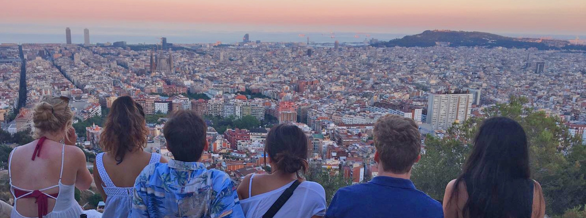 Barcelona interns overlooking sunset