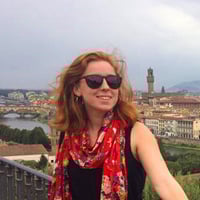 Cecilia R. looking at the Florence skyline.