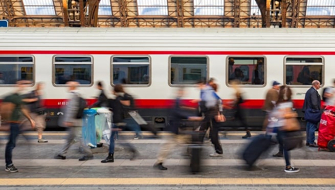 Morning commute on Milan Train