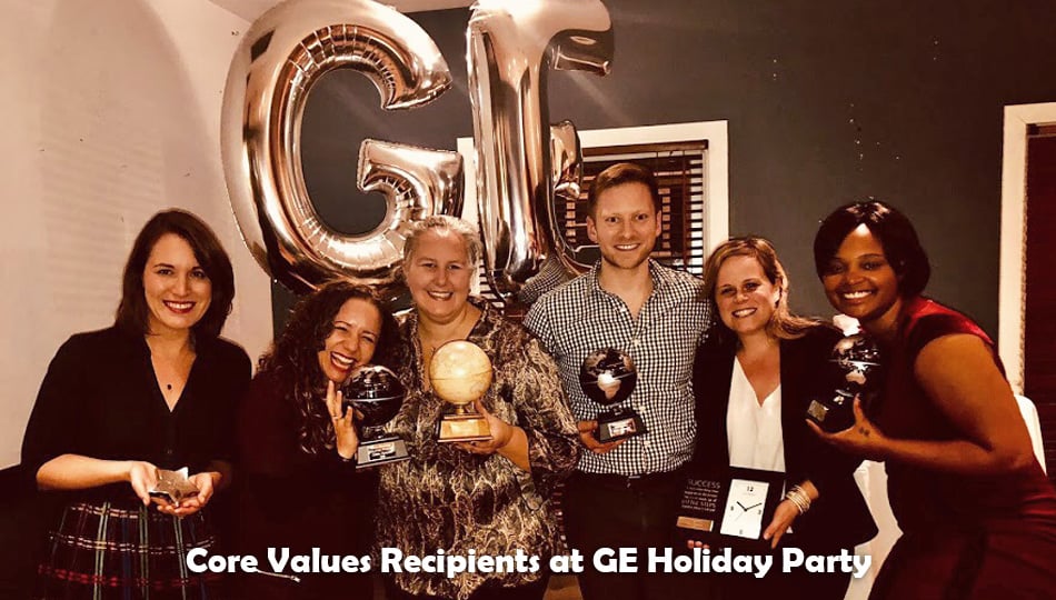 Core Values Recipients at GE Holiday Party