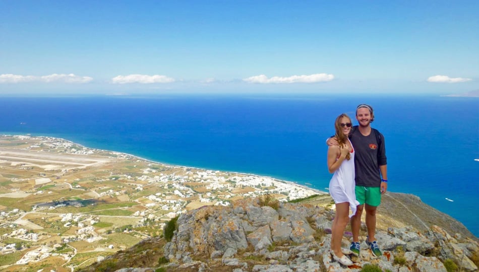 Couple in Santorini Greece