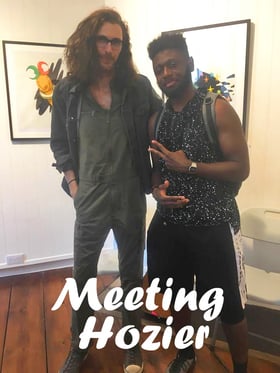 Dublin Communications intern Donterrius meeting Hozier at internship