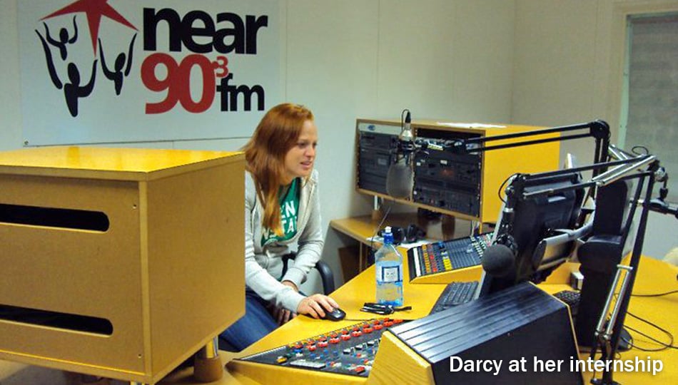 Dublin intern working at local radio station