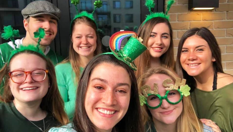 Dublin interns on Saint Patricks Day