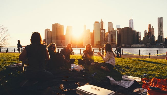 Friends Having a Park Picnic