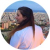 Barcelona Intern Geraldine overlooking the city