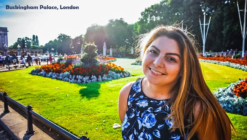 Girl in London Visiting Buckingham Palace