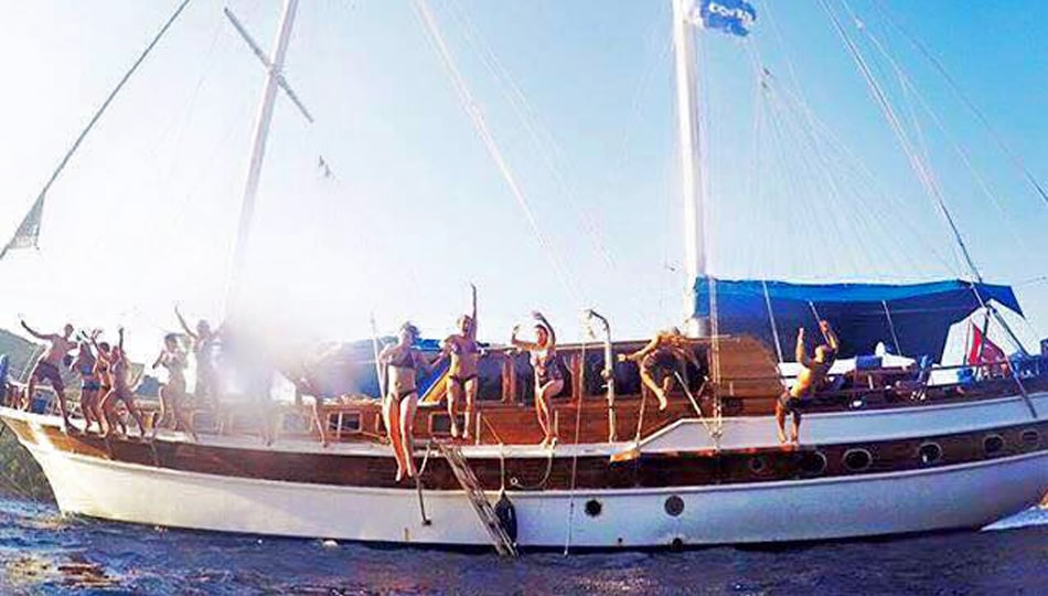 Group on a boat in Turkey