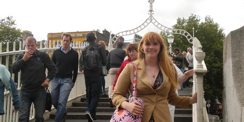 Heather on Bridge in Dublin