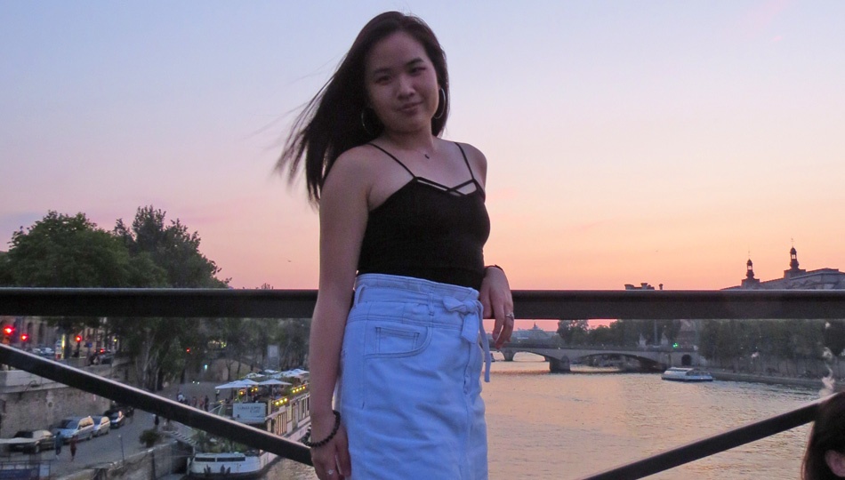 Jenny in Paris at sunset