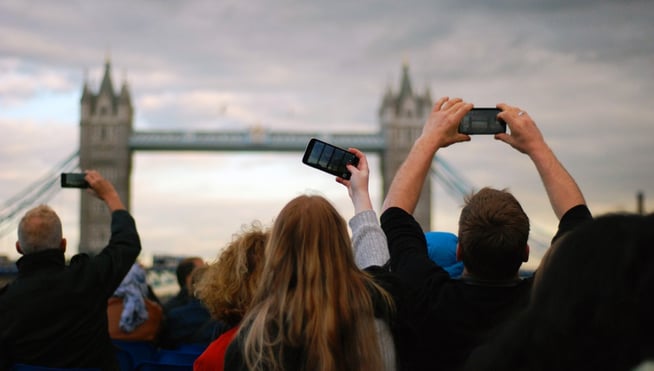People taking picture of London Bridge