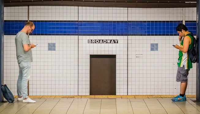 Men Waiting for Subway