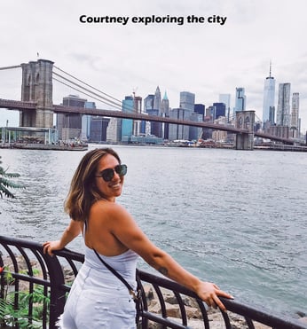NYC intern admiring the city skyline