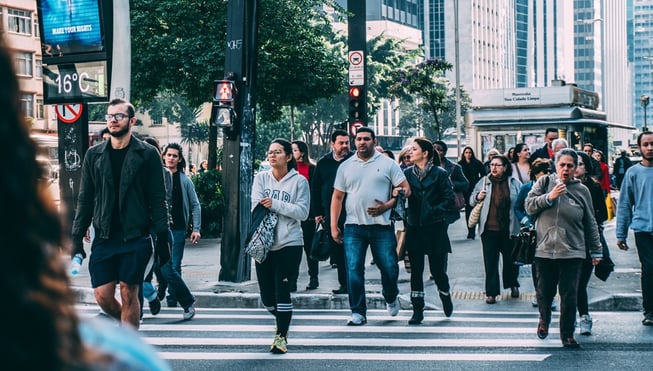 New Yorkers Walking on Crosswalk