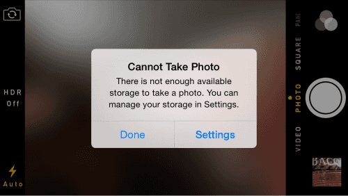 Not enough phone storage