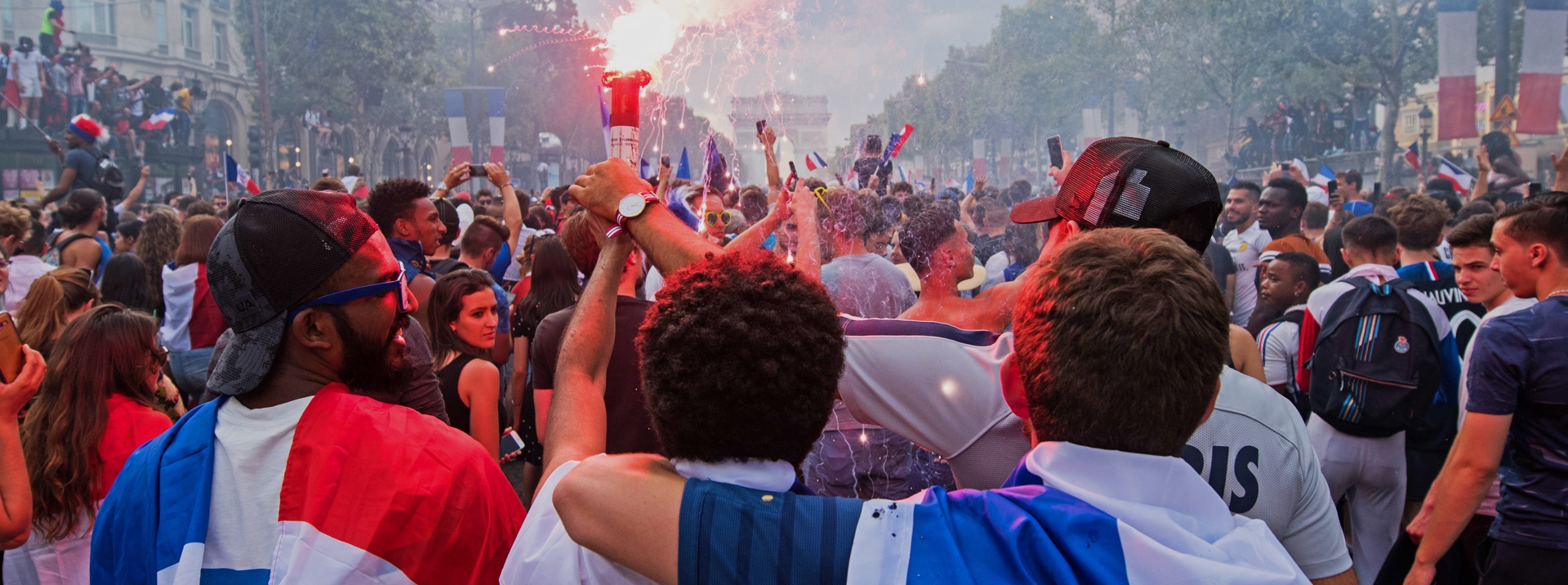 Paris interns celebrating the world cup