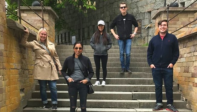 Stockholm Interns on Stairs