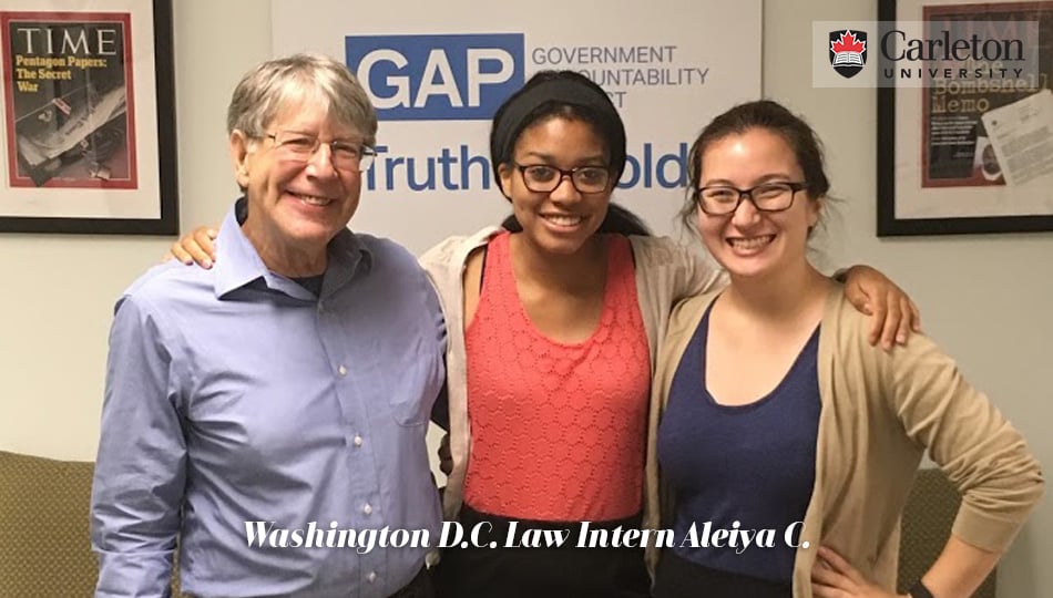 Washington DC Law Intern at her Internship