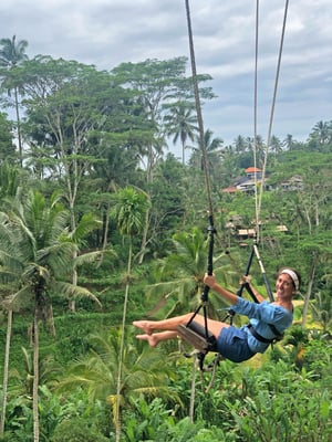 Woman Swinging in Bali