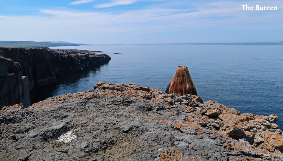 Woman exploring the Burren