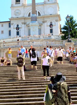 Woman on Rome Spanish Steps