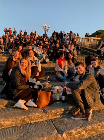 Xavi watching the sunset at Piazzale Michelangelo