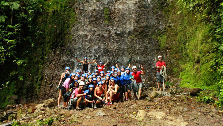 Ziplining group in Costa Rica