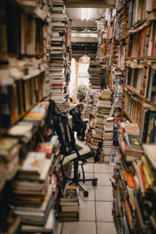 Man in bookstore