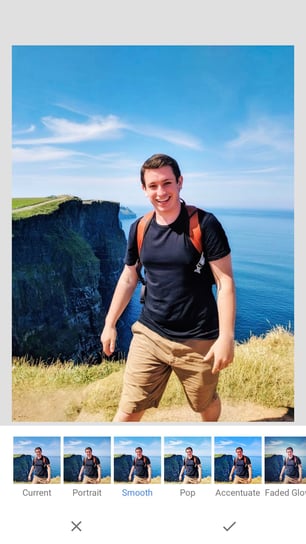 snapseed screenshot intern at Cliffs of Moher