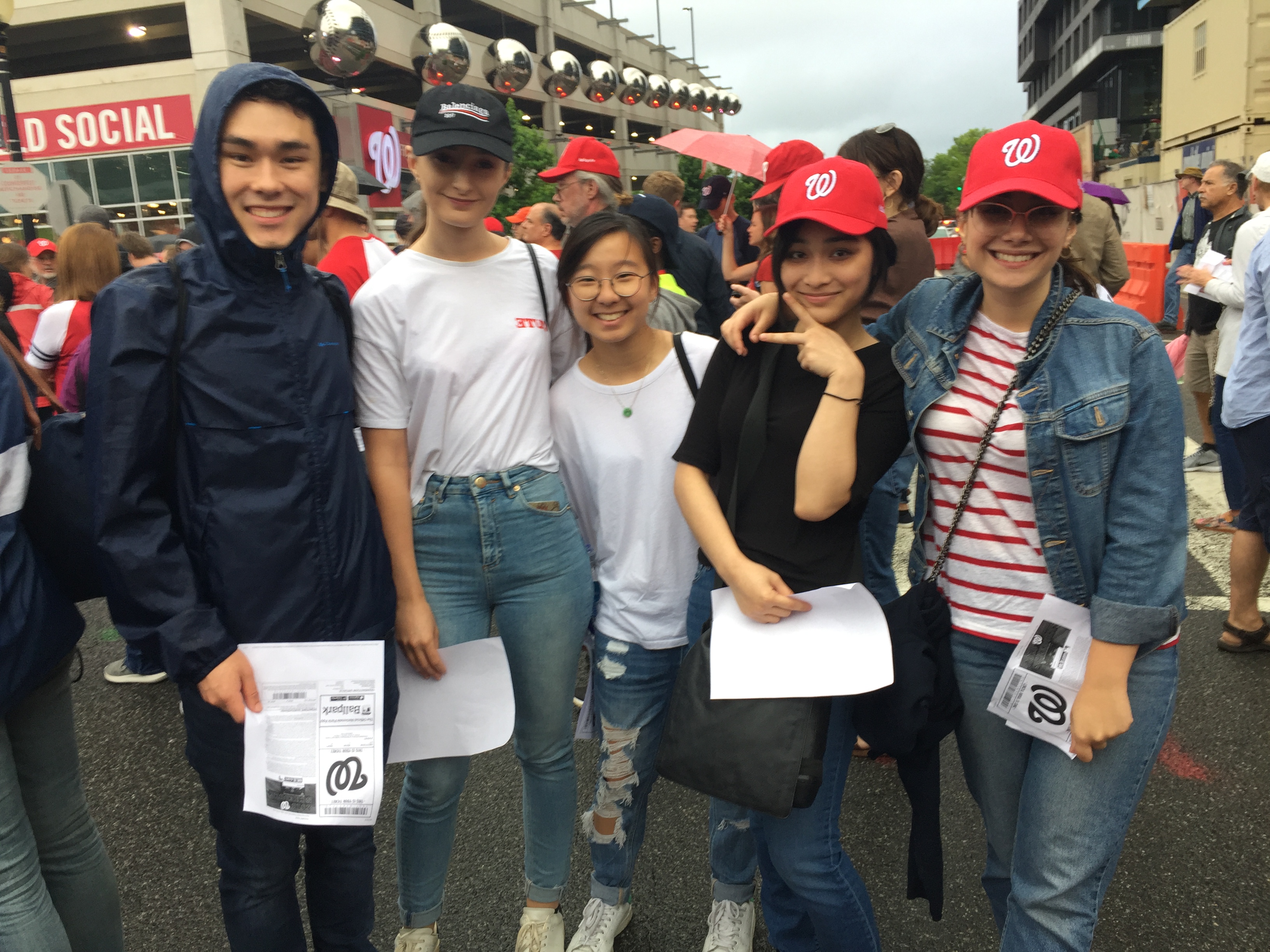 King's students attending the Washington National's baseball game