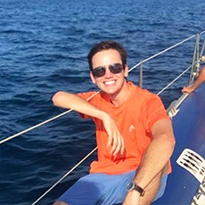 Barceona PR intern Ben on a sunset cruise